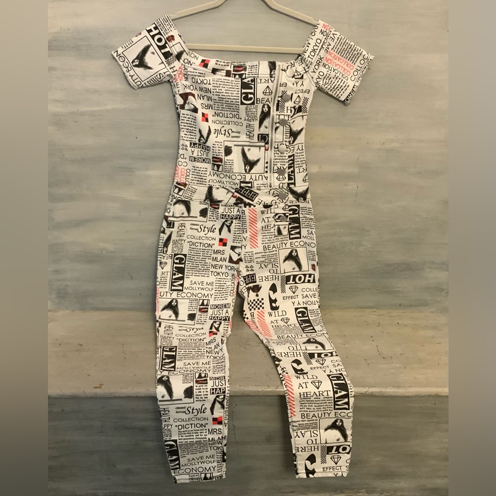 VIP Black and White Graphic Jumpsuit (Beyonce Cowboy Carter influenced)